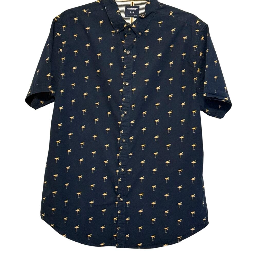 Denim & Flower Ricky Singh L Flamingo Print Novelty Casual